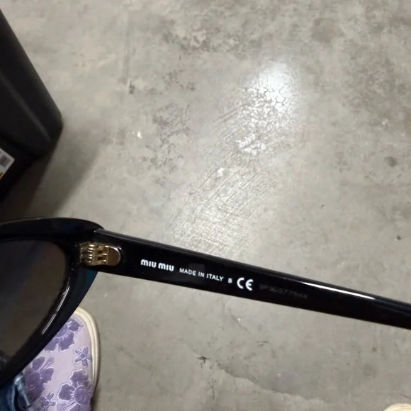 Miu Miu Black Cat-Eye Sunglasses with Rhinestone Trim - Picture 4 of 4